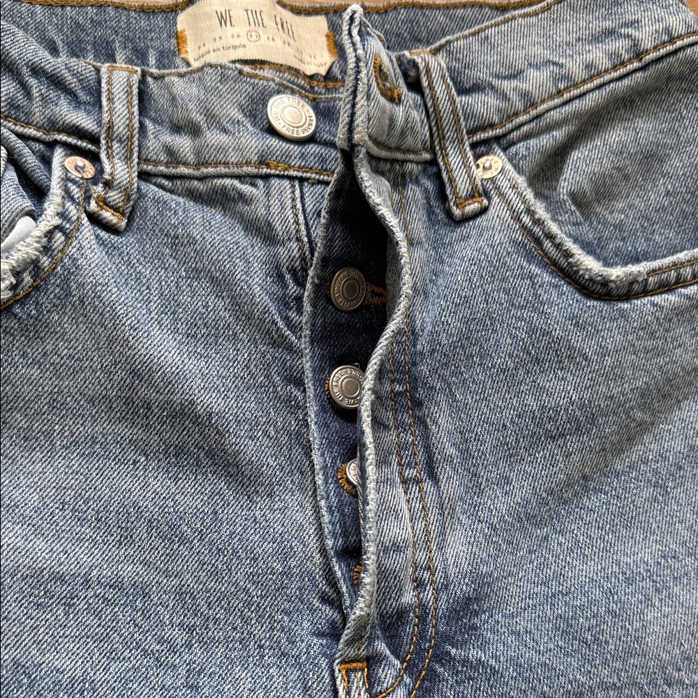 We The Free Light Wash Skinny Straight Rigid Denim